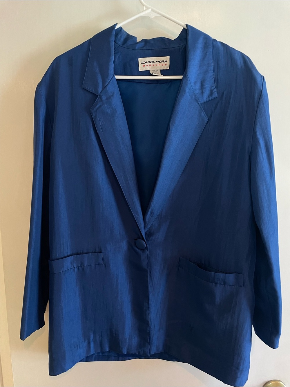 Carol Horn Women's Cobalt Blue Silk Single-Button Blazer